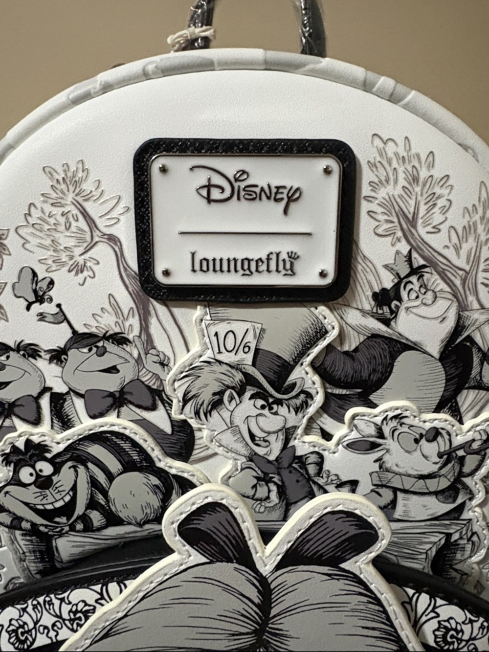 Loungefly Disney Alice in Wonderland Black & White Sketch Bag NWT - Picture 3 of 8